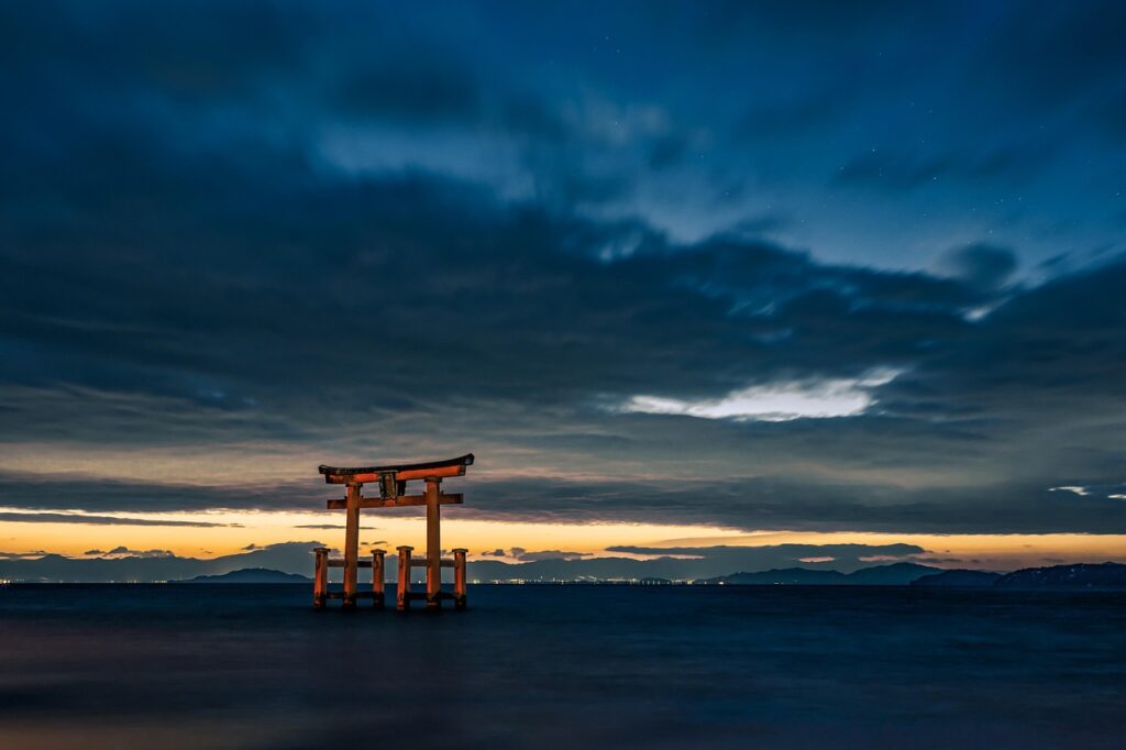Itsukushima Shrine floating torii gate on Miyajima Island Japan